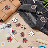 20Pcs Flower Zinc Alloy & Rhinestone & Glass Rivets BUTT-NB0001-84B-4