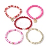 5Pcs 5 Style Synthetic Hematite & Dyed Natural Malaysia Jade Stretch Bracelets Set BJEW-JB10013-4