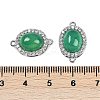 Natural Green Onyx Agate(Dyed & Heated) Oval Connector Charms KK-U043-50P-02-3
