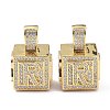 Alphabet Brass Micro Pave Clear Cubic Zirconia Pendants ZIRC-O045-01G-R-2