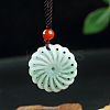 Hollow Flower Natural Jade Pendant Necklaces FS-WG657F8-01-2
