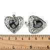 Natural Snowflake Obsidian Peach Love Heart Pendants G-G158-01G-3