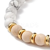 5Pcs 5 Style Natural Wood & Howlite Round Beaded Bracelets Set BJEW-JB08820-7