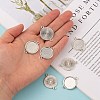 Tibetan Style Alloy Flat Round Cabochon Connector Settings TIBE-M022-09AS-4