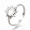 Non-Tarnish 304 Stainless Steel Sun Cuff Rings RJEW-N038-116P-1