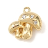 Brass Micro Pave Clear Cubic Zirconia Charms KK-G545-21G-1
