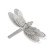 Brass Crystal Rhinestone Hollow 3D Dragonfly Connector Charms KK-A261-07P-2