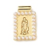 Brass & Plastic Pearl Pendants KK-L269-01G-02-1