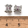 Brass Micro Pave Magenta Cubic Zirconia Beads KK-M318-24P-01-3