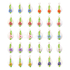 30Pcs 10 Colors Natural Cowrie Shell Pendants PALLOY-GO00047-1