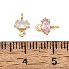 SHEGRACE Brass Pave Cubic Zirconia Horse Eye Connector Charms XGRQ2O297-436G-3