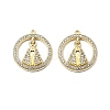 Alloy Rhinestone Pendants FIND-B051-04G-1