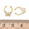 Brass Pave Clear Cubic Zirconia Circular/Horseshoe Barbell Nose Rings EJEW-D337-18E-G-5
