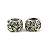 Antique Silver Plated Alloy Rhinestone Large Hole European Beads MPDL-R041-02D-2