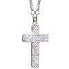 Polymer Clay Rhinestone Cross Pendant Alloy Chain Necklaces NJEW-CN0001-16B-1
