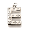 Brass Micro Pave Clear Cubic Zirconia Pendants KK-G521-01P-E-1