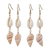 304 Stainless Steel Shell Shape Dangle Earrings EJEW-JE06265-02-2