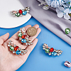 4Pcs 2 Colors Wing Alloy with Glass Rhinestone and Iron Shoe Buckle Clips FIND-PH0027-96A-3