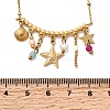 304 Stainless Steel Starfish Shell Shape Pendant Bib Necklaces for Women NJEW-K255-58G-5