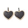 Heart Brass Micro Pave Cubic Zirconia Pendants KK-G435-04G-02-2