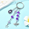 Glass & Alloy & Natural Amethyst Keychain KEYC-YW00146-01-1
