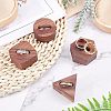 Fingerinspire 4 Pcs 4 Styles Black Walnut Ring Displays RDIS-FG0001-15-5