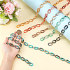   6 Strands 6 Colors Handmade Acrylic Paperclip Chains AJEW-PH0003-92-5