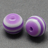 Round Striped Resin Beads RESI-R158-10mm-07-1