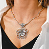Mandala Flower Bohemian Style Alloy Pendant Necklaces FS-WG43472-01-3