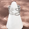 304 Stainless Steel Adjustable Open Cuff Rings for Women RJEW-K299-02P-1
