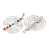 Chakra Natural Tiger Eye & Natural Lapis Lazuli & Natural Carnelian & Synthetic Turquoise & Glass Pendants G-NH0025-10P-2