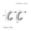 304 Stainless Steel Ring Stud Earrings FP4530-2-3