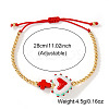 Cinco de Mayo Glass & Brass Beads Braided Bead Bracelets HB3045-5-3