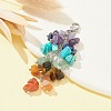 Chakra Natural & Synthetic Mixed Gemstone Chip Beaded Pendant Decorations HJEW-JM01235-02-4