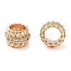 Brass Micro Pave Clear Cubic Zirconia Beads KK-U028-28G-2