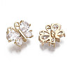 Brass Micro Pave Cubic Zirconia Charms X-KK-R111-069-2