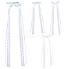 8Pcs 4 Colors Lace Bowknot Polyester Alligator Hair Clips PHAR-CY0001-01-6