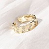Brass Micro Pave Clear Cubic Zirconia Cuff Rings for Women RJEW-S398-02G-3
