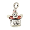 Anti-Tarnish Rhodium Plated 925 Sterling Silver Enamel Christmas European Dangle Charms LS-STER-Z010-02P-01A-1