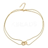 304 Stainless Steel Double Layer Snake Chain 2-Ring Link Necklaces LS-NJEW-R017-01G-4