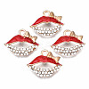 Rack Plating Alloy Enamel Pendants ENAM-T011-121C-1