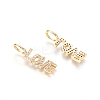Brass Micro Pave Clear Cubic Zirconia Pendants LS-ZIRC-L085-41G-2