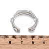 Brass Micro Pave Clear Cubic Zirconia Cuff Rings for Women RJEW-Q009-11P-3