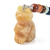 Cat Natural Topaz Jade Keychain KEYC-F040-11G-2