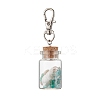 Natural Lapis Lazuli/Amethyst/Carnelian/Citrine/Rose Quartz/Amazonite Chip & Shell Beads inside Glass Wishing Bottle Pendant Decorations HJEW-JM03220-4