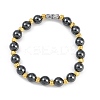 Synthetic Non-magnetic Hematite Beaded Stretch Bracelets for Women Men BJEW-F480-02B-1