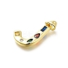 Brass Micro Pave Clear Cubic Zirconia Pendants KK-G521-01G-J-01-2