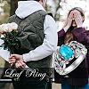 Zinc Alloy with Synthetic Turquoise Finger Rings FS-WGE57A9-03-5