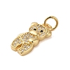 Rack Plating Brass & Clear Cubic Zirconia Pendants KK-S372-16G-2