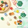 Handmade Nylon Wired Glass Beaded Pendants with Glass Pearl Round Bead PALLOY-CJ00105-3